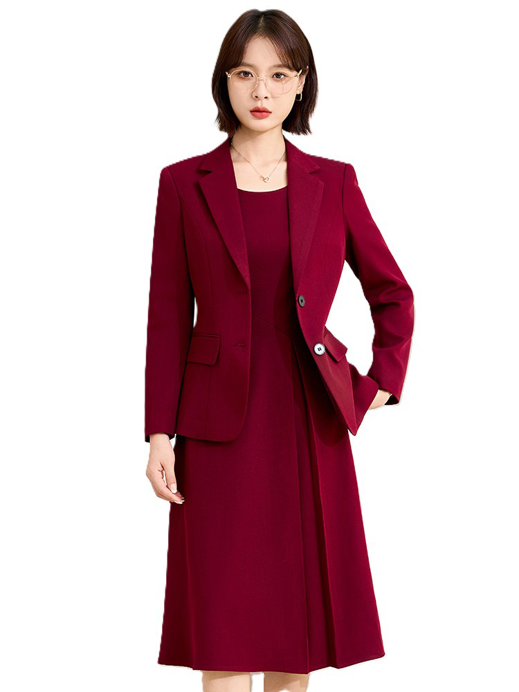 Women'S Red Formal Wear - Red Gray Navy Office Ladies Skirt
