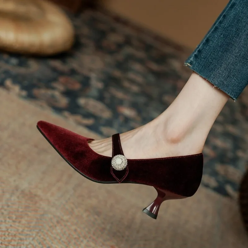 Wine Red Pointed Toe Mary Jane - Womens Heels review and price