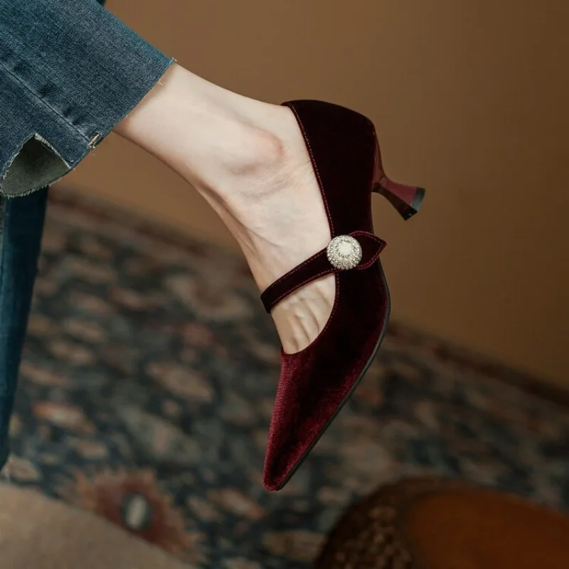 Wine Red Pointed Toe Mary Jane - Womens Heels review and price