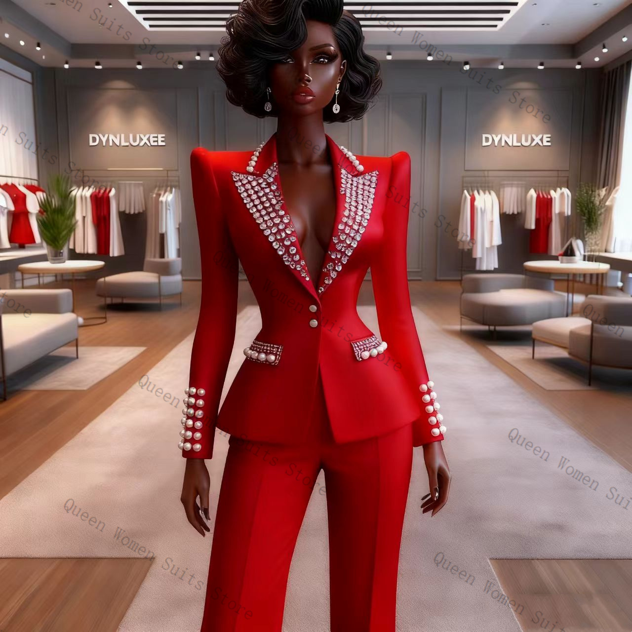 Pearls Red Women Suit Pants Se - Women'S Red Formal Wear review and price