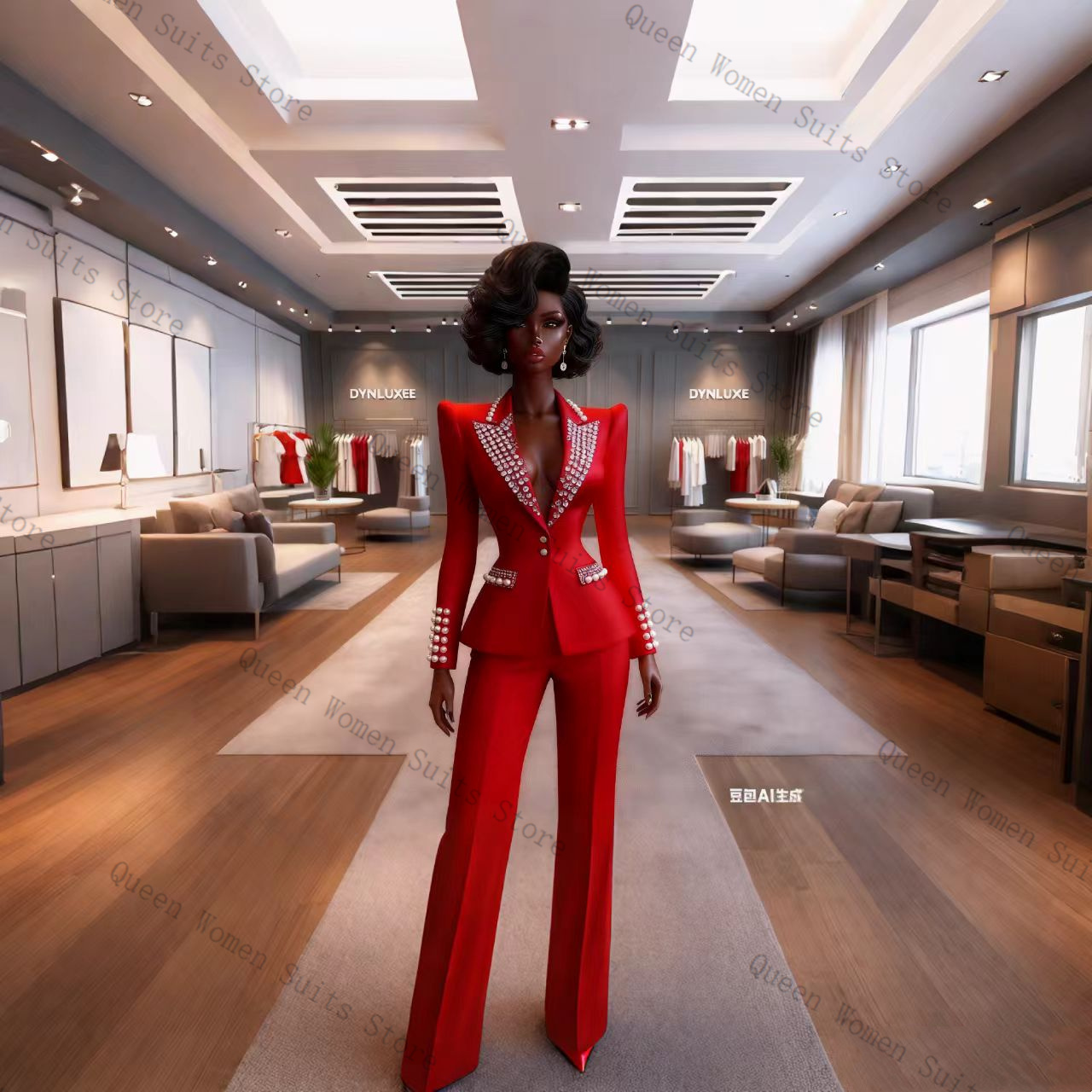 Pearls Red Women Suit Pants Se - Women'S Red Formal Wear review and price