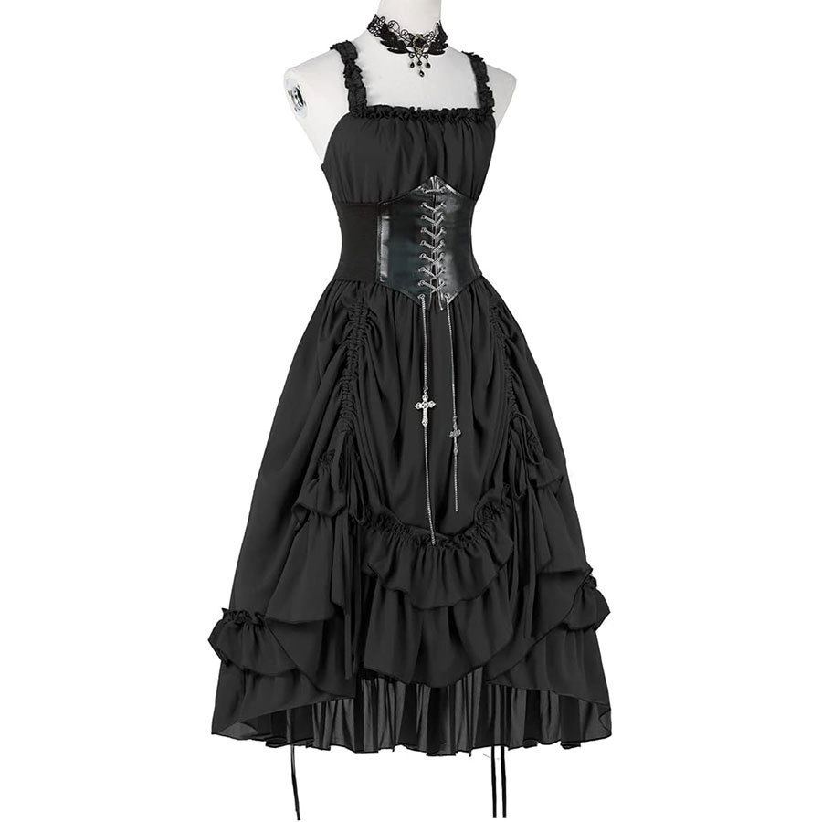 Women Gothic Dress Corset Slip - Midi Dress review and price