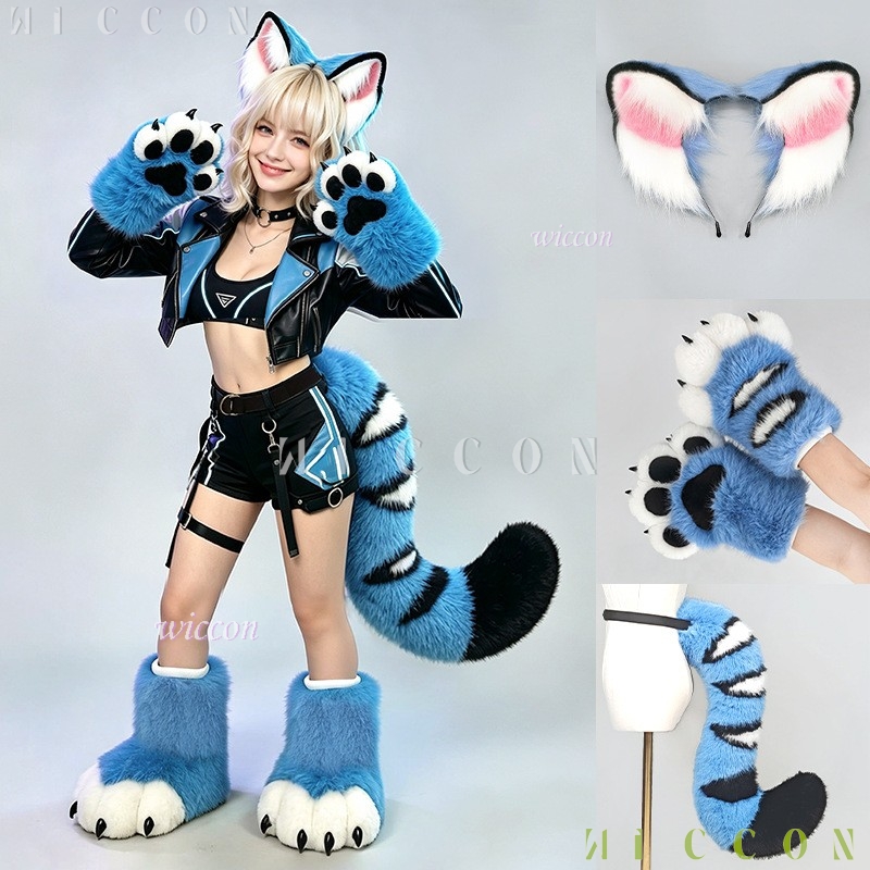 Derpyy Blue Tiger Fursuit Ears - Formal Dress review and price