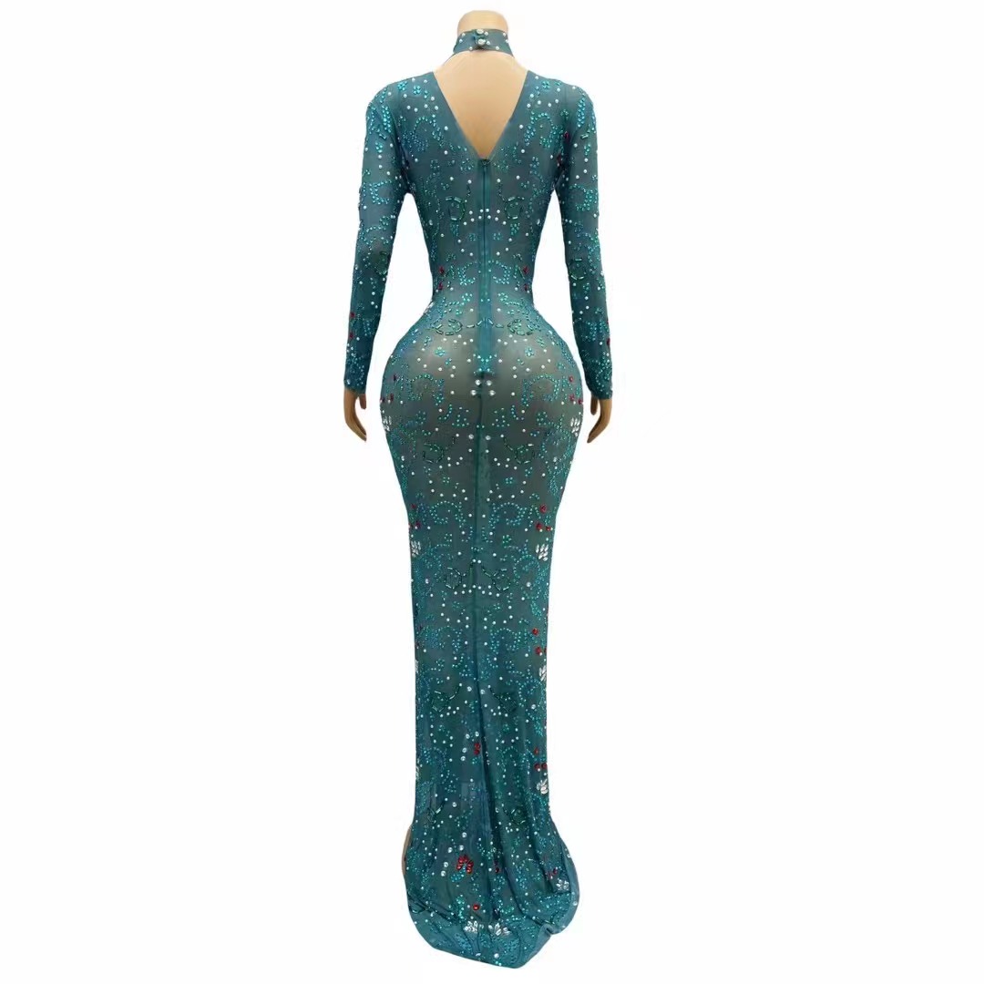 Sexy Stage luxurious Blue Gree - Women'S Red Formal Wear review and price
