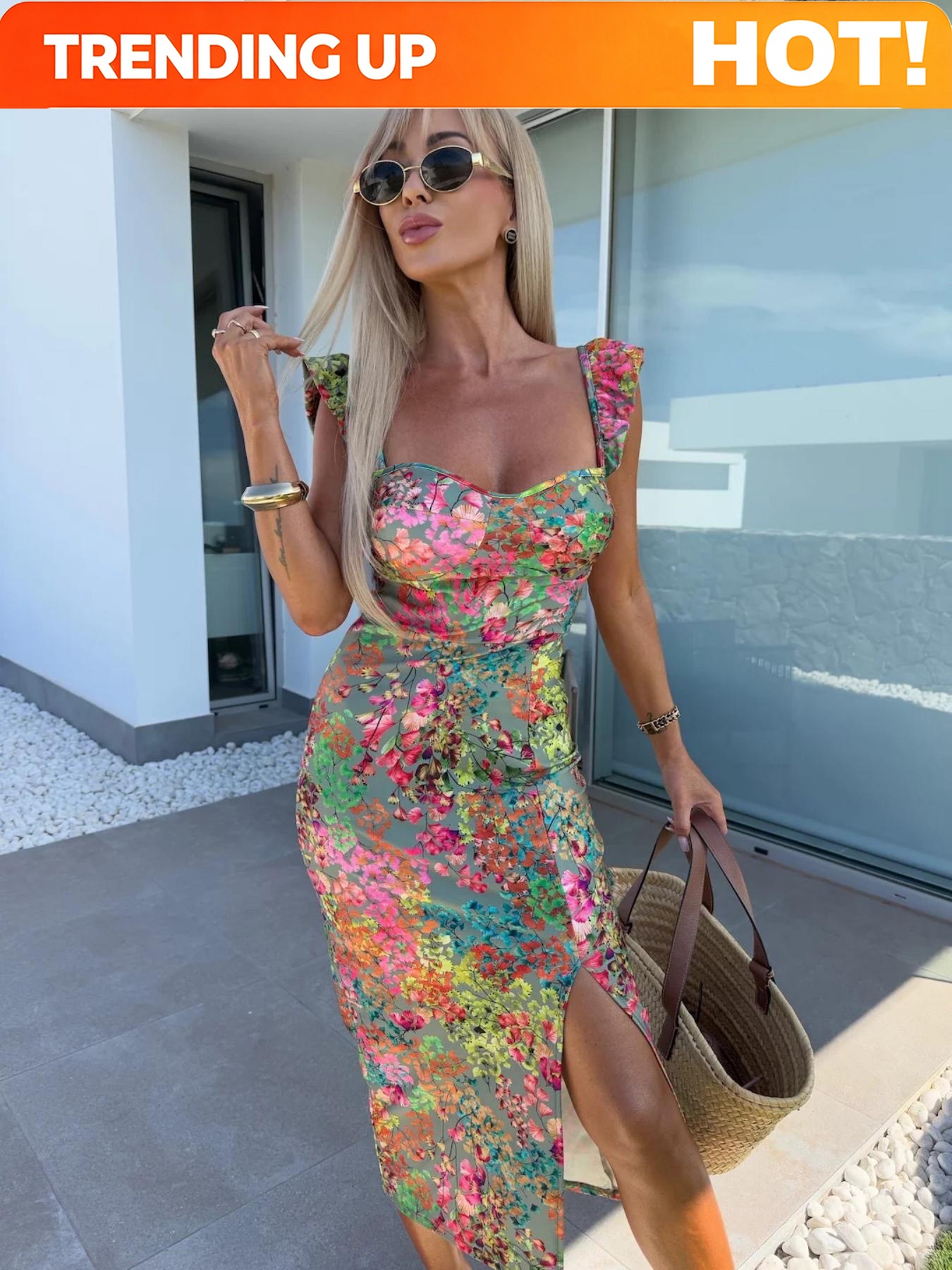 Elegant Boho Printed Dress For - Midi Dress review and price