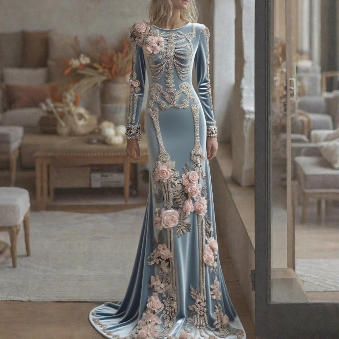 2026 New Women Skeleton Floral - Evening Gown review and price